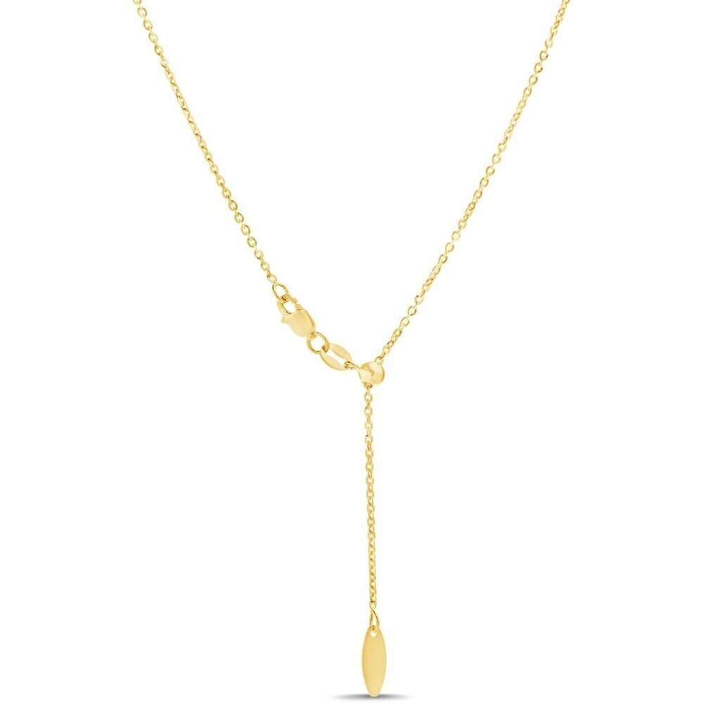 Women Yellow Rolo 925 Sterling Silver 14-24" Adjustable Chain Necklace Jewelry